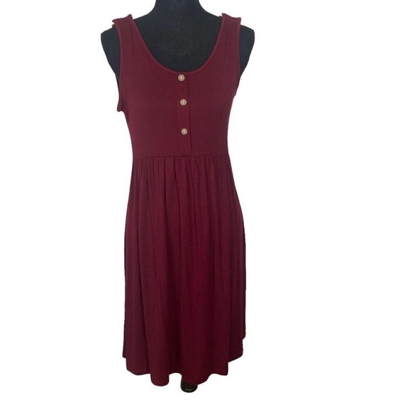 GLAMIX Fit Flare Maternity Dress Sleeveless Red S 61-5 NWT - Picture 1 of 13